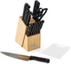 Farberware - 17 Piece Triple Riveted Cutlery Set, Black w/ Block & Cutting Board