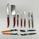 Lot of 11 Jean Dubost Laguiole Cheese Knife Set Multicolor Stainless Steel Blade