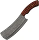 Damascus Fixde Knife 6.75" Steel Cleaver Blade Sculpted Wood Handle - DM-1276