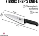 Victorinox Swiss Army 5.2063.20 8" Fibrox Straight Chef's Knife - Black