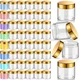 Patelai 48 Pack 6 oz Clear Plastic Jars with Gold Lids Refillable Storage Contai