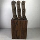 Vintage Chicago Cutlery Walnut Handle 103S Steak Knives with Block USA set of 6 