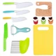 RISICULIS 11 Pieces Wooden Kids Kitchen Knife, Kids Kitchen Set Include Wood ...