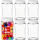Geiserailie 6 Pcs Square Clear Plastic Jars with Pinch Handle Plastic Storage Co