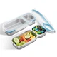Bakpoco Stainless Steel Snack Containers for Kids Adults, 2 Pack 2 Compartment M