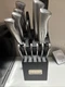 Cuisinart German 1.4116 15-Piece Kitchen Knife Block Set. Stainless Steel.