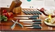 Pioneer Woman 14 Pc Knife Set Wood Block Stainless Steel Blue Cutlery