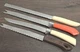 VTG Quikut Lot Kitchen Knives Various styles Quikkle, Quikedge Orange Beige Brn 