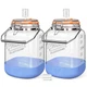 Folinstall 1 Gallon Fermentation Jar 3 Airlocks Stainless Steel Handle Non-Slip