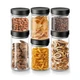 Danbark Set of 6 Mixed Sizes Airtight Glass Storage Canisters with Lids - Pantry