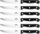 g.a. Homefavor 6-Piece Serrated Steak Knife Set &ndash; Stainless Steel Black Handles