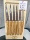 Jean Dubost Laguiole Steak Knives Box Set of 6 Stainless Steel Blades OliveWood