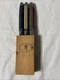 French Steak Knives Wood Block Laguiole Jean-Dubost Sharp Serrated Knife 6pc Set