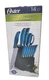 Oster Lindbergh 14 Piece Stainless Steel Cutlery Knife Set w/ Wood Block Teal
