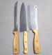 Vtg Kansas City Kitchen Knife Cutlery Set of 3 Cleaver Chefs Slicing Japan