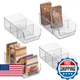 iDesign Stackable 3-Section Divided Storage Bin for Pantry, Fridge, or Cabinet -