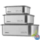 Cookeep 3 pcs Stainless Steel Food Storage Containers With Lids 22oz 44oz 77oz A