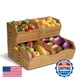 Jamege 3 Pieces Bamboo Pantry Storage Bins Stackable Pantry Baskets with Handle
