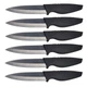NANO ID Steak Knives Set of 6 Extremely Sharp Kitchen Ceramic 4 inches, Black