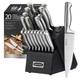 McCook&reg; Knife Sets,German Stainless Steel Kitchen Knives Block Set with Built...