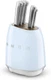 Smeg Knife Block with Knives Set, Pastel Blue / One knife is missing