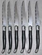 6 Laguiole De Table Jean Dubost Knives French Black Handle Bumble Bee Logo Set
