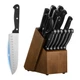 Uimoso 15-Piece Kitchen Knife Set with Block and Ergonomic Handles