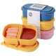 LOROTOCO 3-Pack Silicone Reusable Snack Containers w/ Lids - 8oz, Double Compart