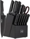 Knife Sets for Kitchen with Block, HUNTER.DUAL 15 Pcs Kitchen Knife Set