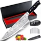 MOSFiATA 8" Super Sharp Professional Chef's Knife with Finger Guard and Knife...