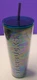 New Starbucks 24oz Tumbler Coffee Cup Purple Oil Slick Sparkle With Straw & Lid