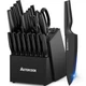 Knife Set Astercook 21 Pieces Knife Sets for Kitchen with Block Dishwasher Safe