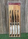 CROFTON Steak Knife Set of 4 LAGUIOLE STYLE~ Whtie Handle Stainless Steel
