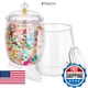 mwellewm 2Pcs 1 Gallon Candy Jars With Lids&Spoons Clear Plastic Cookie Containe