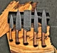 CUSTOM MADE FORGED CARBON STEEL CHEF SET KITCHEN KNIVES WITH LEATHER BAG 2929
