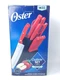 Oster Evansville Knives Set 13 Piece Red Hardwood Storage Block Stainless Steel