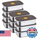 clamder 10 Pack Stainless Steel Food Storage Containers with Airtight Leak-Proof