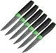 Benchmark 6pc Steak Knife Set 4" Serrated Stainless Blade Rubberized Handle