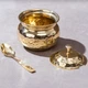 P-TAL Brass Oil/Ghee Pot with Spoon for Kitchen - Storage Jar Container