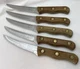 5 Vtg Chicago Cutlery Steak Knives Wood Handle 103 S