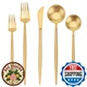 ShareCook 20-Piece Matte Gold Silverware Set Stainless Steel Flatware Service fo
