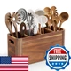 ZUJJAFY Utensil Holder, Extra Large Kitchen Utensil Holder for Counter with 4 Co