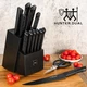 Knife Set, HUNTER.DUAL 15 Pcs Kitchen Knife Set with Block Self Sharpening, D...