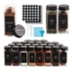 Skiileor 48 Glass Spice Jars w/ Lids, Labels - Square Airtight Seasoning Bottles