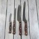 Vintage Chefs Knives 400C Gold 3 Offset Stainless Steel Lot Of 4