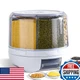 Slow Slog Grain Dispenser 360&deg; Rotating 6-Grid Food Storage Container