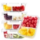 BAYZZ 5 Pack 35 Oz Glass Meal Prep Containers 2 Compartments, Glass Storage Cont