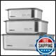 Cookeep 3 pcs Stainless Steel Food Storage Containers With Lids Metal Food Stora