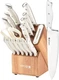 Sabatier Acacia Forged Triple Rivet Edgekeeper Knife Block Set 15pc White