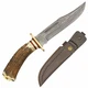 Damascus El Dorado Knife 6" Steel Upswept Skinner Blade Design Stag Handle M1043